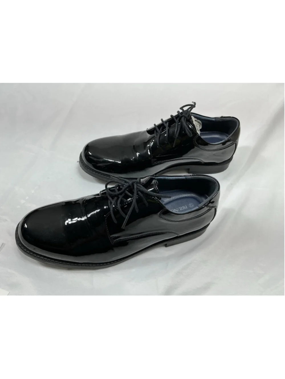 Mens Excellent Bruno Marc Lace Up Dress Oxford Black 12 Block Heel Round Toe